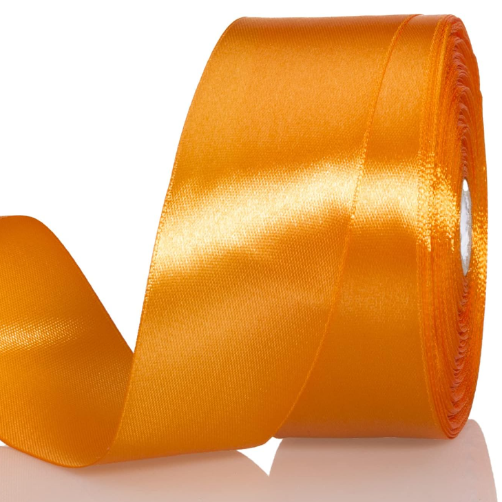 LEMO 1 12 cali pomarańczowa solidna satynowa wstążka Craft wstążka materiałowa do pakowania prezentów kwiatowe bukiety dekoracja weselna