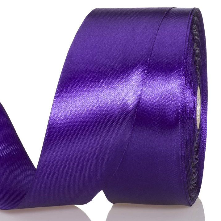 LEMO 1 12 collu violeta cieta satīna lente, amatniecības auduma lente dāvanu iesaiņošanai ziedu pušķiem kāzu ballīšu dekorēšanai