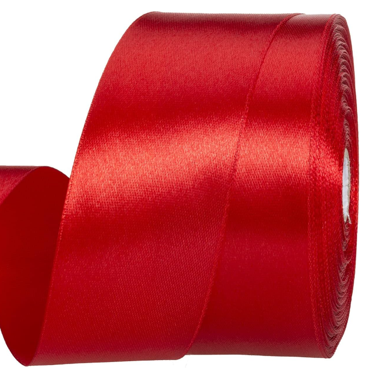 LEMO 1 12 pulgadas cinta de satén sólido rojo cinta de tela artesanal para envolver regalos ramos florales decoración de fiesta de boda