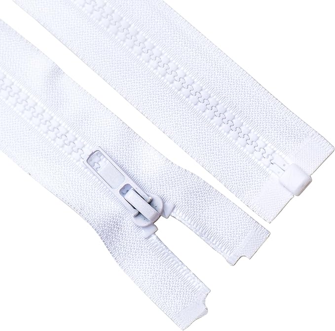 LEMO #5 32 Inch Separating Jacket Zippers for Sewing Coats Jacket Zipper White Molded Plastic Zippers Bulk Tailor DIY Sewing Tools for Garment Bags Home Textile