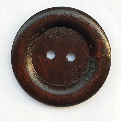 LEMO Big Size 50 mm Round Wood Buttons 2 Holes Craft Sewing Button (Light Brown)