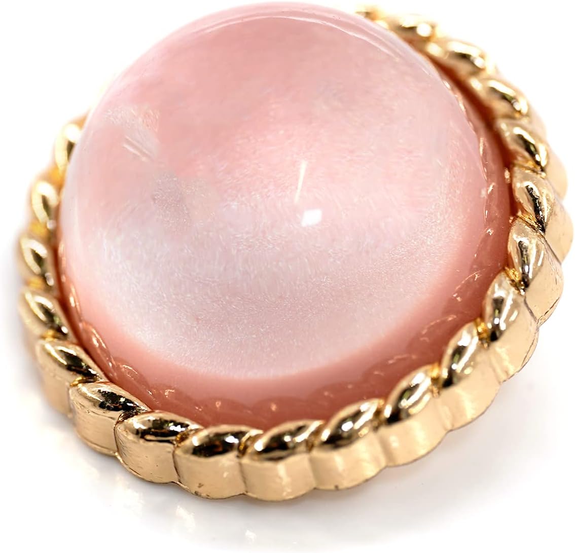 LEMO 20 pcs Glainne Soilleir Dome Pink Shimmer Sreath a’ fuaigheal putanan còta crathadh meatailt -25mm
