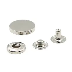 Pulsante Snap per Abbigliamento Colore Metal Factory Buttons Personalizzati Cuperti Alloy di Zincu Rotonda Sostenibile Flatback