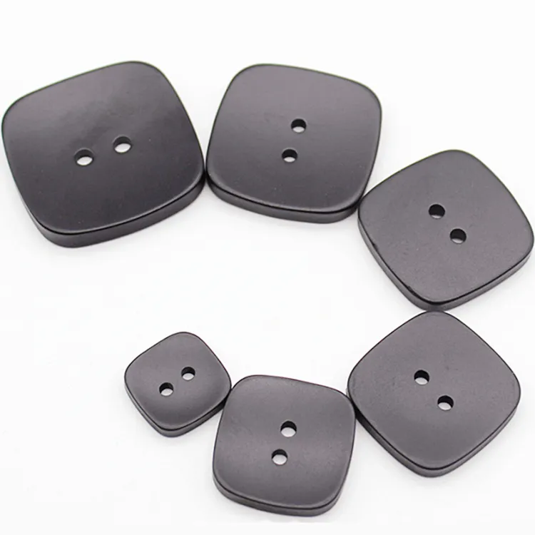 Square resin material painting color coat button spray paint two holes buttons for Cashmere coat