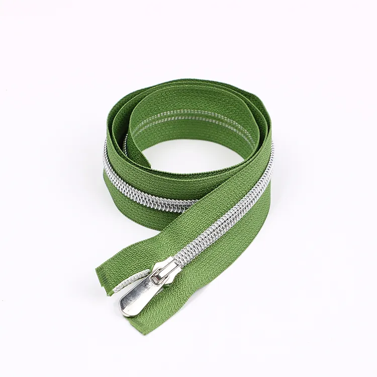 Green Color Nylon Zipper Chain 7# Sustainable Fashion Long Chain Zipper Roll For Bags Home Textile Garments – Buy Long Chain Zipper Roll,Sustainable Zipper,Nylon Zipper Chain Product