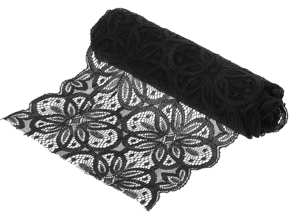 Lace Ribbon 10 Yards 7 Inch Lace Flower Trim for Craft Gift Wrappers Headbands Wedding Black