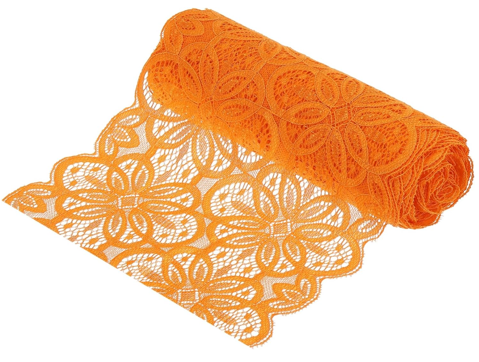 Lace Ribbon 10 Yards 7 Inch Lace Flower Trim for Craft Gift Wrappers Headbands Wedding Grayish Orange