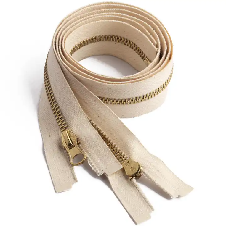 LEMO Brass Zipper 5# Fire-proof Zipper Cotton Tape Metal Zipper for Garment