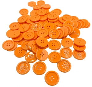 Fancy Recycled 4 Hole Sewing Colored Orange Pla...
