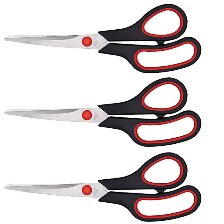 Moodsad mustad ja punased rätsepakäärid, professionaalsed roostevabast terasest kanga lõikamise käärid
