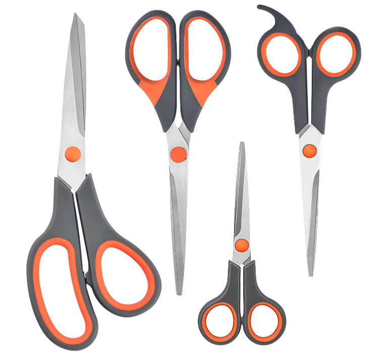 Modern Orange Tailor Scissors Professional Stainless Steel for Fabric Cloth Cutting Scissors