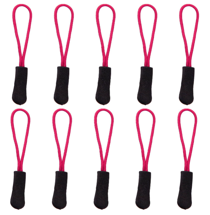 Zíper de substituição personalizado rosa e preto puxa extensor de cabo para mochilas jaquetas bolsas de bagagem bolsas