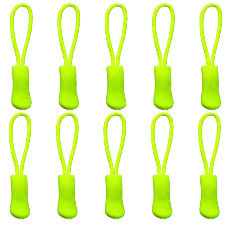 Пользовательский зеленовато-желтый сменный удлинитель шнура на молнии для рюкзаков, курток, чемоданов, сумок