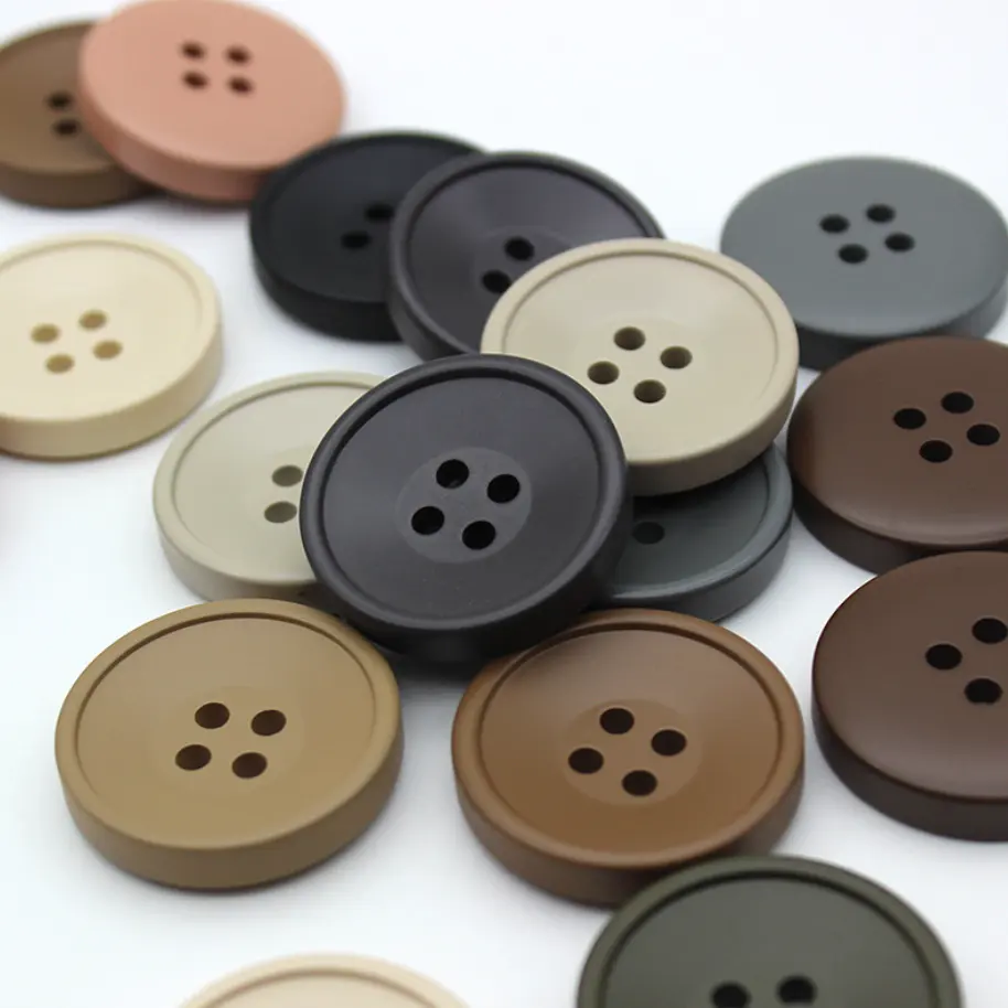 Fancy Button with Logo 15MM/18MM/20MM/25MM 4-holes Resin Suit Button for Sewing