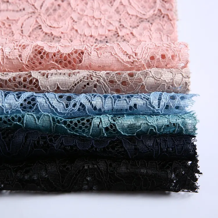 Free Sample Knitted Mesh Fabric Nigerian Cord Lace Fabric For Clothing