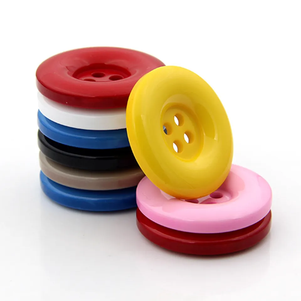 23MM New Custom Colorful Round Flat Sewing 4 Hole Plastic Buttons For Coat Shirts Suit Jacket