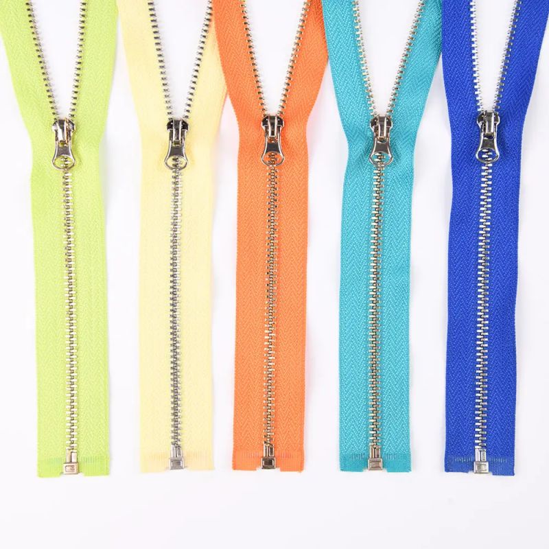 LEMO Wholesale Custom #3 Open End 64cm Y-teeth Copper Zipper ແຂ້ວສີທອງສົດໃສ Zippers ໂລຫະ