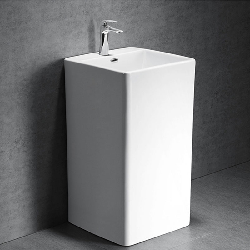 Ceramic bathroom floor mounted wash hand sink sanitary ware pedestal basin