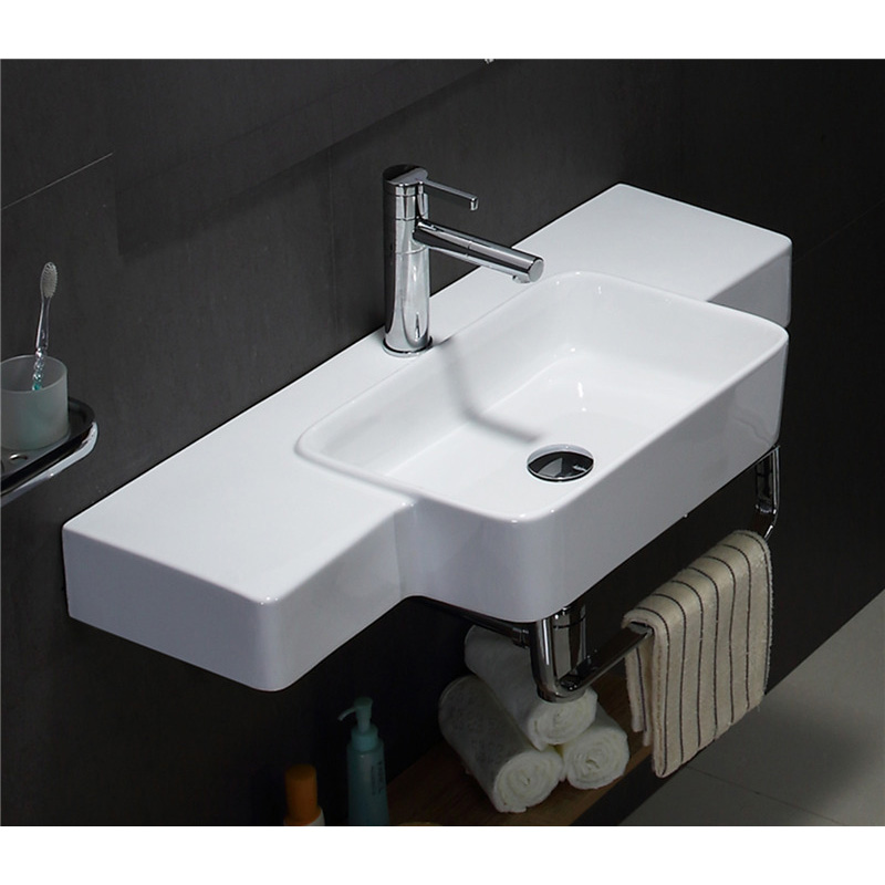 Modern rectangle Waschbecken bathroom ceramic sink basin hanging washbasin with bracket