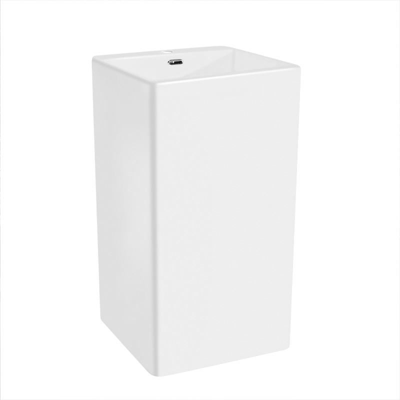 Factory Price For Double Basin Vanity Unit - Ceramic bathroom floor mounted wash hand sink sanitary ware pedestal basin – LEPPA