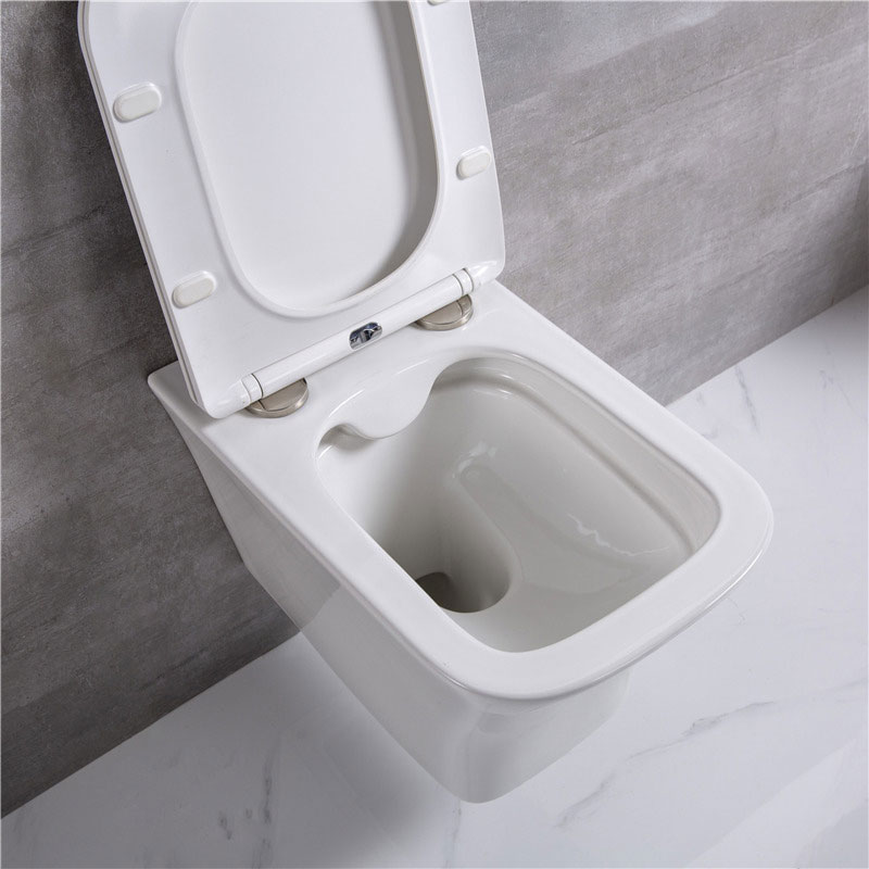 Factory supplier square hanging wc rimless mounted toilets wall hung toilet