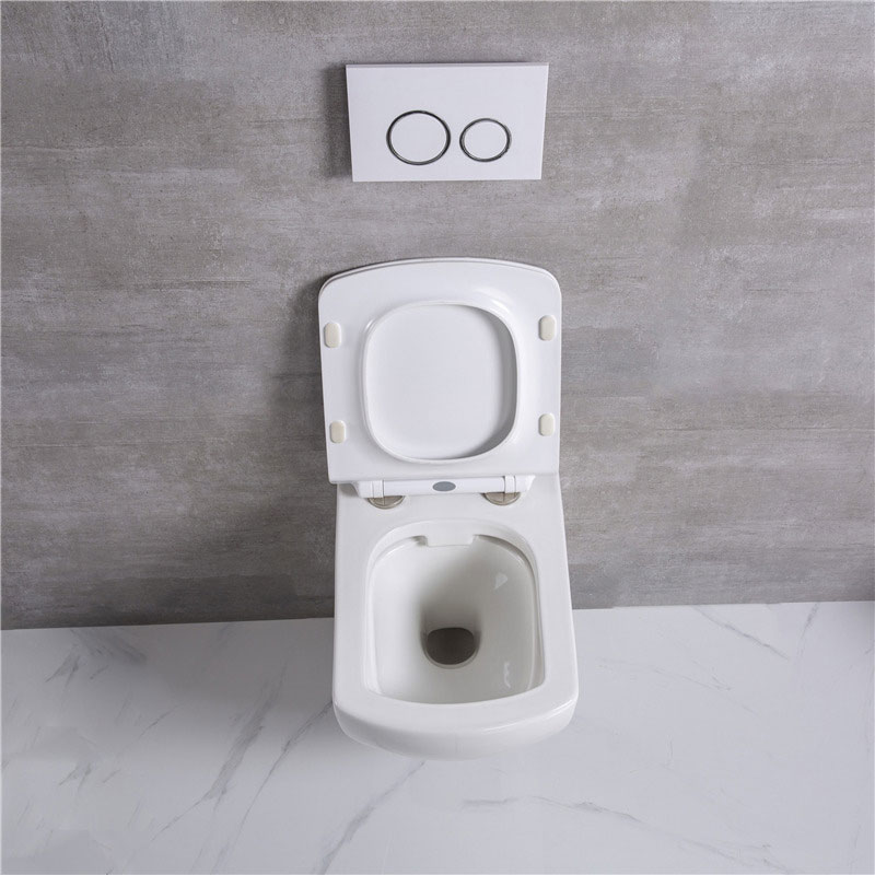 Ceramic Wall Mounted Square Flush Toilet Bathroom WC Sanitary Ware Wall Hung Toilet