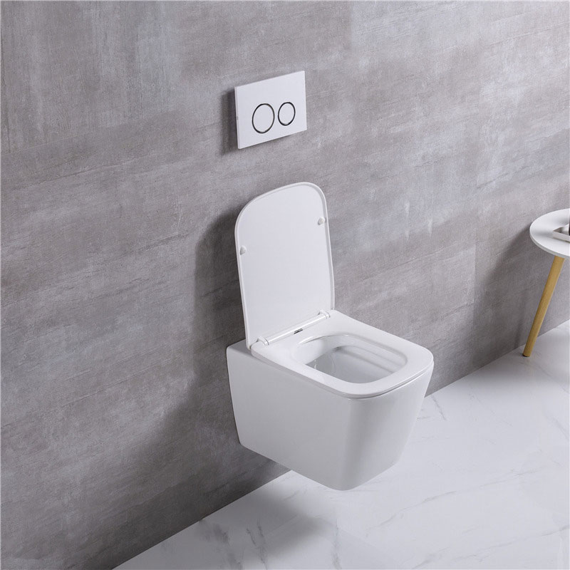 Reasonable price Emergency Pcb - European UF/PP soft closing seat wc square shape rimless wall hung toilets  – LEPPA