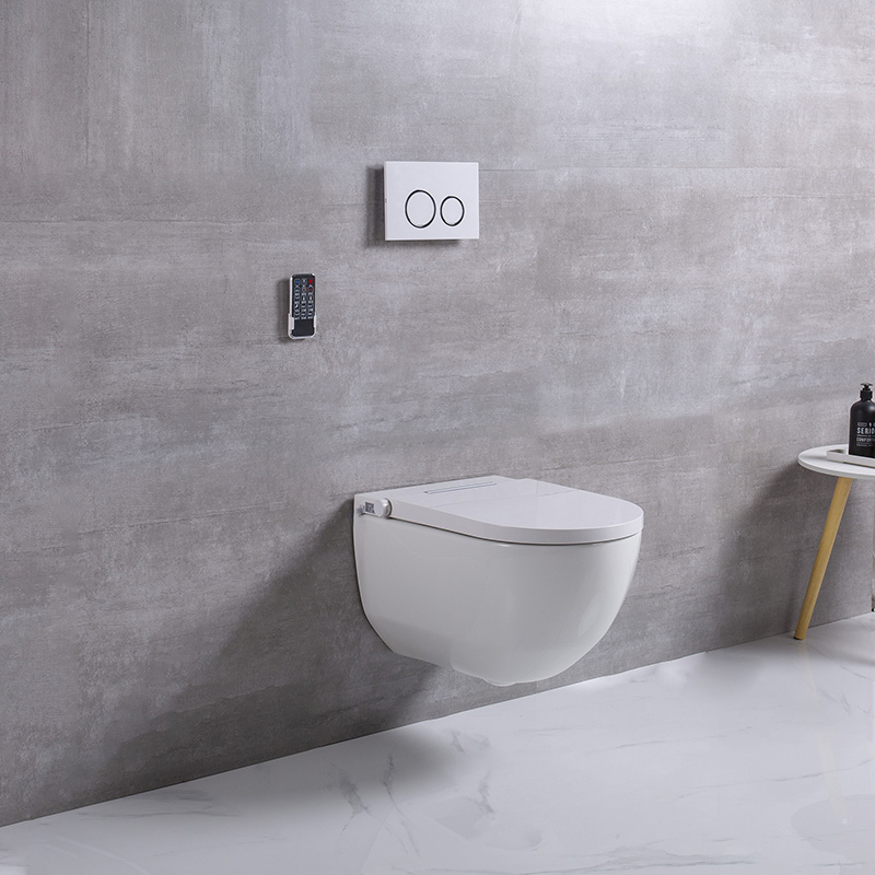 Modern Smart Wall Hung Toilet Luxury Intelligent Bathroom Automatic-Flip Toilets Heated Seat