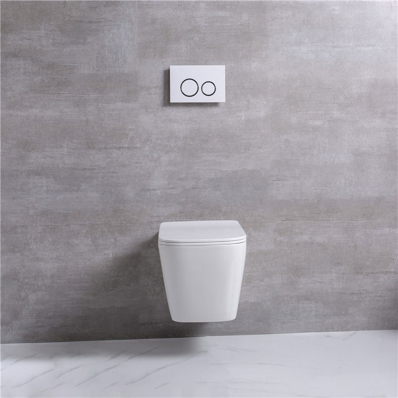 High quality ceramic square wall mounted WC Rimless with UF seat cover toilette