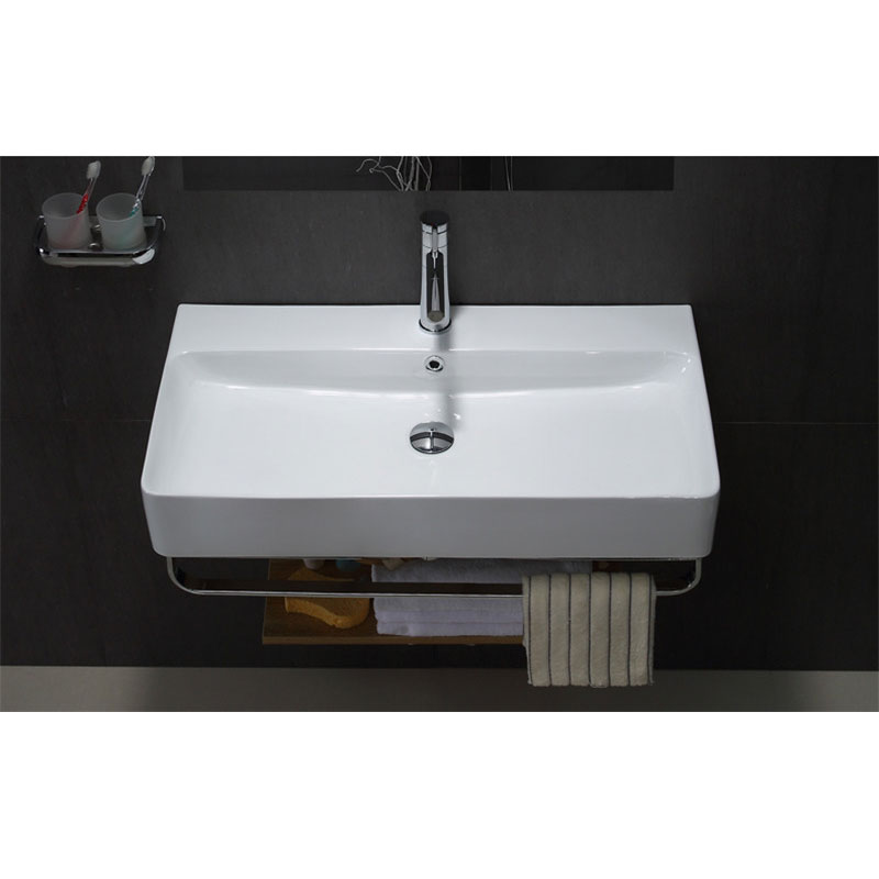 Trending Products Sink And Vanity - Wall hung basin with bracket ceramic basin hanging washbasin Bathroom – LEPPA