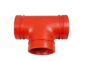 best price 1″ grooved connection cast iron pipe fittings Tee pipe fitting