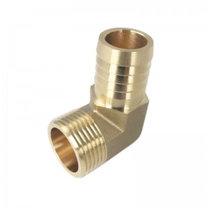 Male thread with end horse barb quick connector elbow fitting