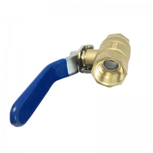 Chrome Plated brass ball valve with female threads and blue handle for sea water and antibacterial usage