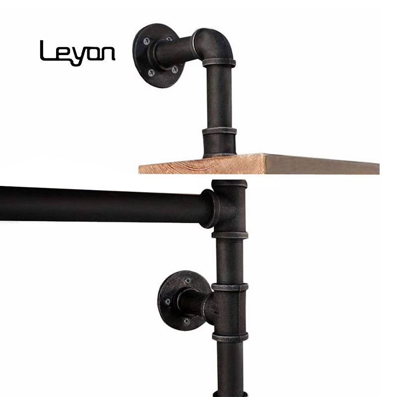 2020 wholesale price Industrial Pipe Table Diy - malleable iron pipe fittongs hplders industrial pipe book shelf – Leyon