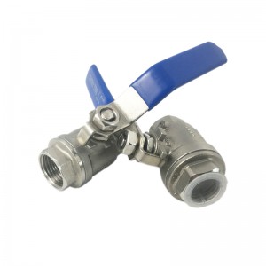 SS304 1/2” pn16 pn25pn 40 Stainless Steel Ball Valve two piece sanitary food grade female threads valve for hose tube connection