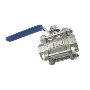 stainless steel pipe fittings and valves three pieces ball valve 3/4 inch for water control