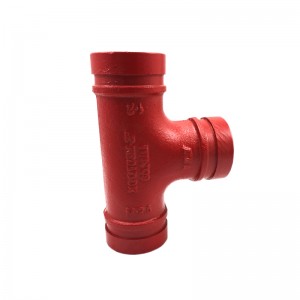 3/4 inch Groove RAL3000 red Tee for fire protect