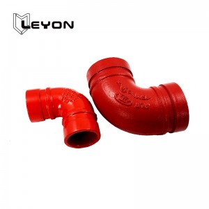 FM UL Approved Ductile Iron Red 90 Grooved Elbow