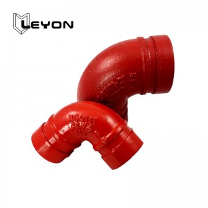 Ductile Iron Grooved 90 Degree Elbow with Standard Dimensions 300psi for Fire Fighting Pipelines