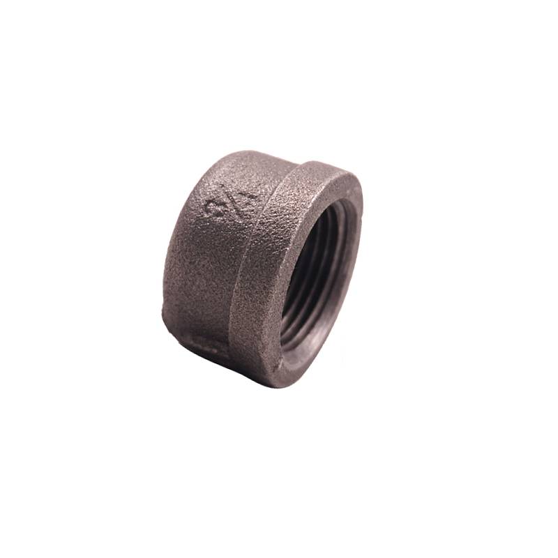 Factory wholesale Cast Iron Elbow - Malleable Iron Cast Iron Cap Threaded Pipe Fitting black pipe end cap – Leyon