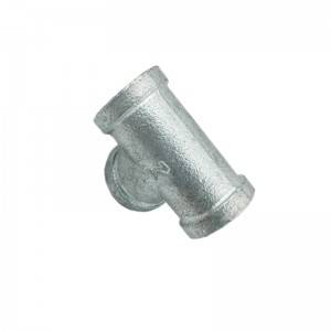 BSP threaded malleable iron fitting equal tee hydraulic black galvanized