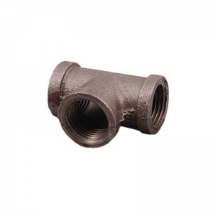 Factory Outlets Gi Elbow Pipe Fittings - BSP threaded malleable iron fitting equal tee hydraulic Nature black – Leyon