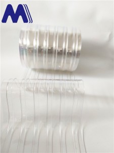 double ribbed transparent  PVC strip curtain double ribbed door curtains roll