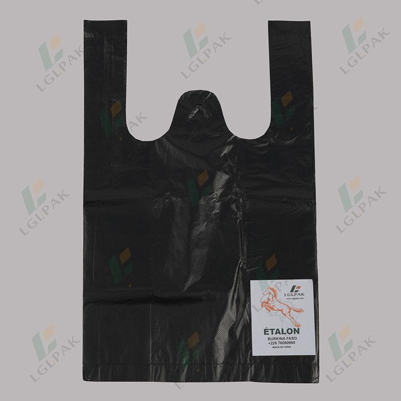 Reasonable price Reusable Grocery Bags Bulk - HDPE Black T-Shirt Bag – LGLPAK
