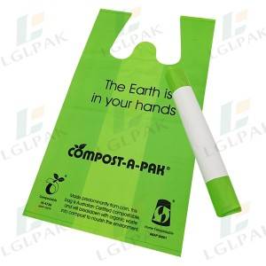 OEM China China Wholesale HDPE/LDPE PE Custom Biodegradable Compostable Cornstarch T-Shirt Shopping Bags