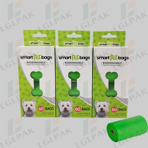 OEM/ODM Supplier China Eco Friendly 100% Biodegradable Compostable HDPE/LDPE+D2w/Epi, PLA+Pbat Corn Starch Material Plastic Dog Poop Bags on Roll with Scent with Dispenser
