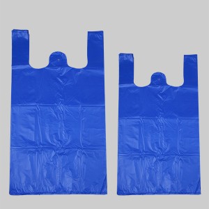 HDPE Blue T-Shirt Plastic Grocery Bag