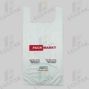 Low price for China 50 Micron LDPE HDPE T-Shirt Plastic Grocery Bag, Plastic Shopping Bag with Poly Custom Print Plastic Bag