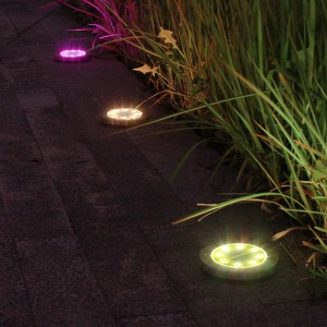 A 4 LED-es rozsdamentes acél négyzet alakú földbe épített lámpa