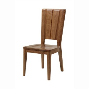 Red oak upholstered backrest dining chair-modern-dark stained